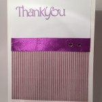 Hand made thank you card in puple